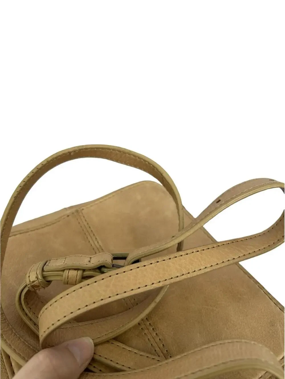 American Leather Co Tan Leather Crossbody Bag Flap Small Minimalist Purse‎